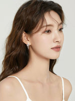 Load image into Gallery viewer, Silver Bowknot Pearl Earrings