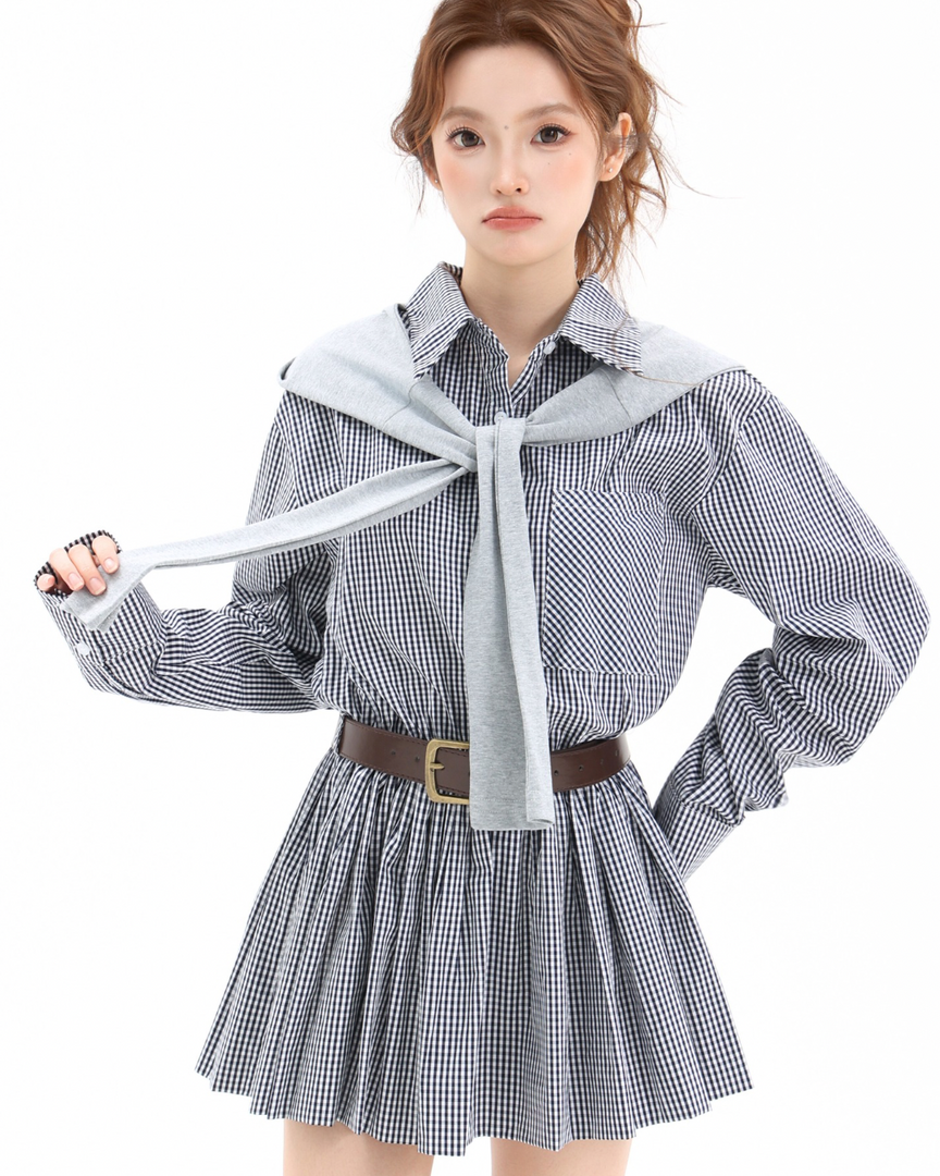 Claremont Plaid Shirt Dress Set