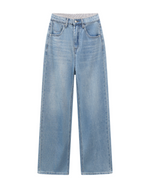 Load image into Gallery viewer, Willow Stripe Panel Wide-Leg Jeans
