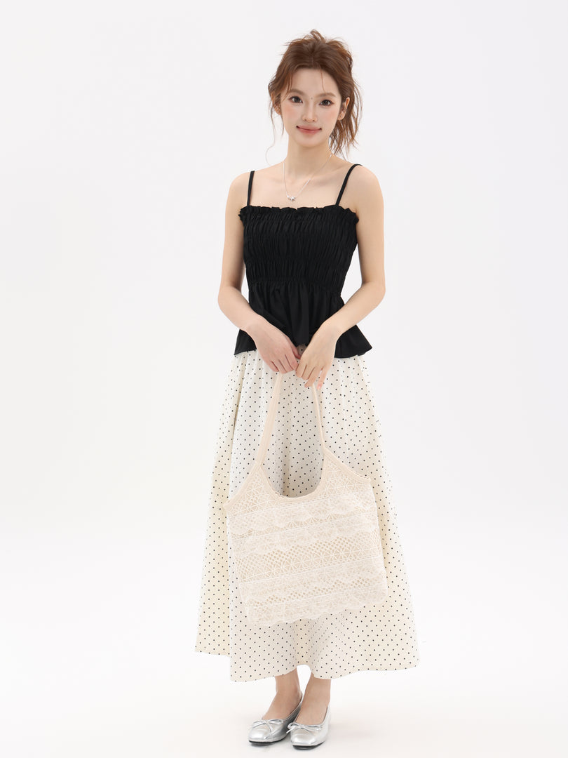Mirella Pleated Ruffle Knit Tank