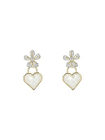 Load image into Gallery viewer, Floral Heart Lock Earrings
