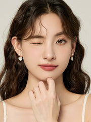 Golden Amore Heart Earrings