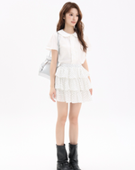 Load image into Gallery viewer, Liora Layered Polka Dot Skirt
