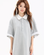Load image into Gallery viewer, Lace Trim Polo Dress
