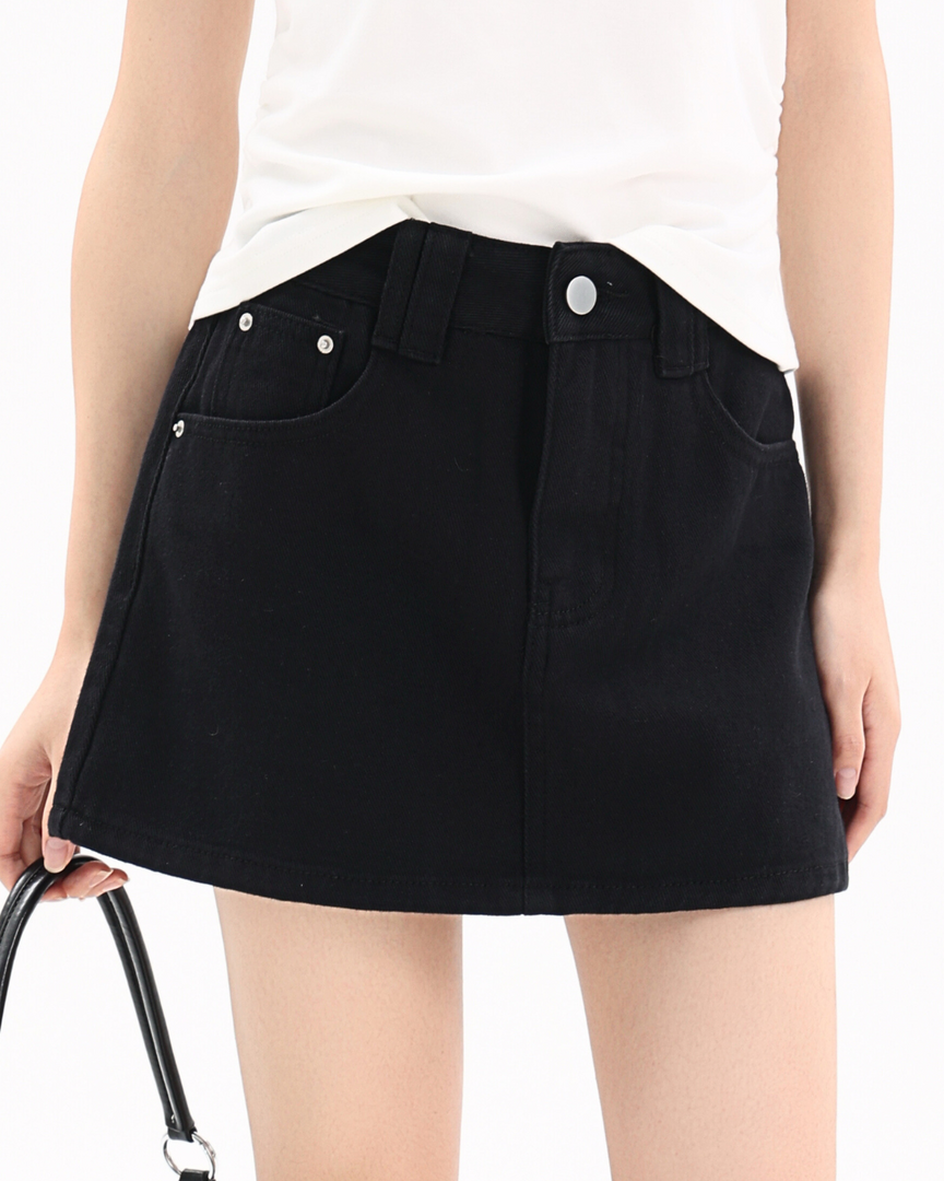 Faye High-Waist Denim Skirt