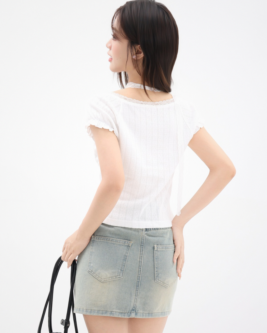 Retro Belle Denim Mini Skirt