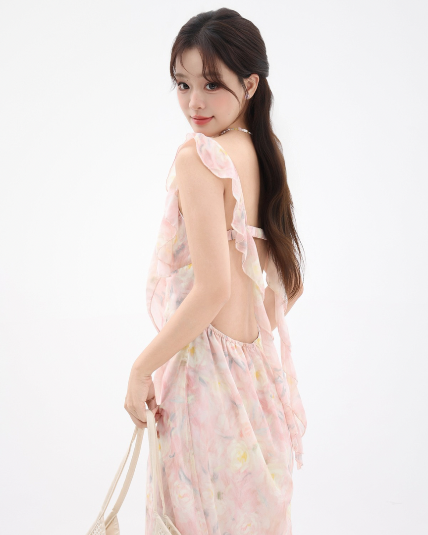 Roselure Backless Maxi Dress