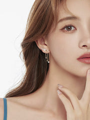 Golden Dreamscape Tassel Earrings