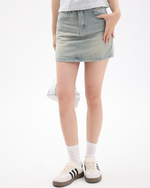 Load image into Gallery viewer, Retro Belle Denim Mini Skirt
