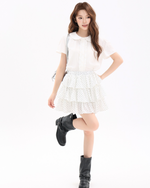 Load image into Gallery viewer, Liora Layered Polka Dot Skirt
