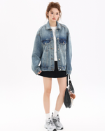 Load image into Gallery viewer, Driftwood Vintage Denim Jacket
