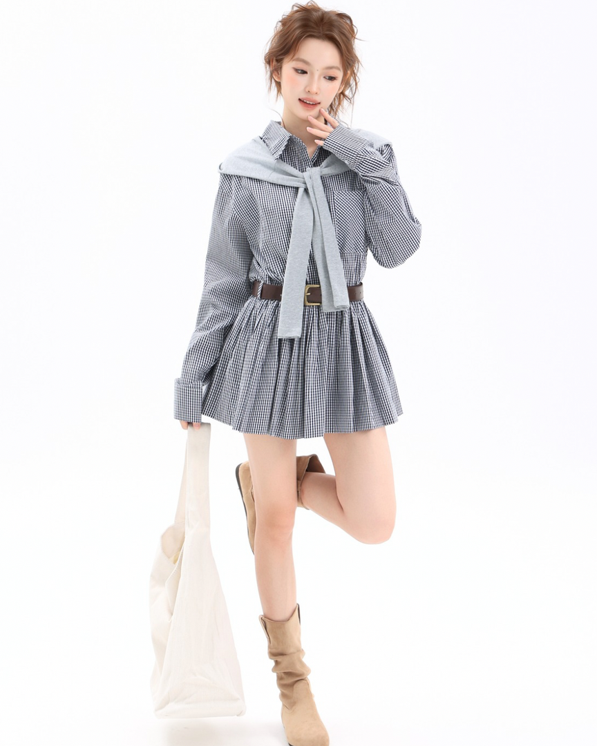 Claremont Plaid Shirt Dress Set