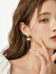 Floral Heart Lock Earrings