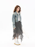 Load image into Gallery viewer, Vintage Washed Cropped Denim Jacket

