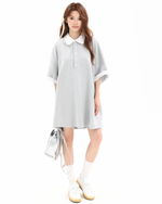 Load image into Gallery viewer, Lace Trim Polo Dress

