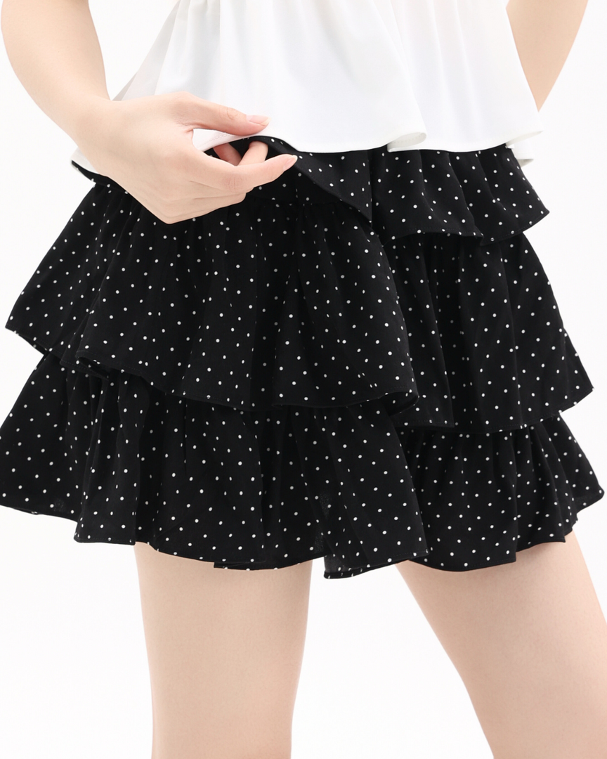 Liora Layered Polka Dot Skirt