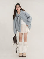 Load image into Gallery viewer, Drawstring Hooded Plush Wool Coat
