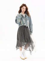 Load image into Gallery viewer, Vintage Washed Cropped Denim Jacket
