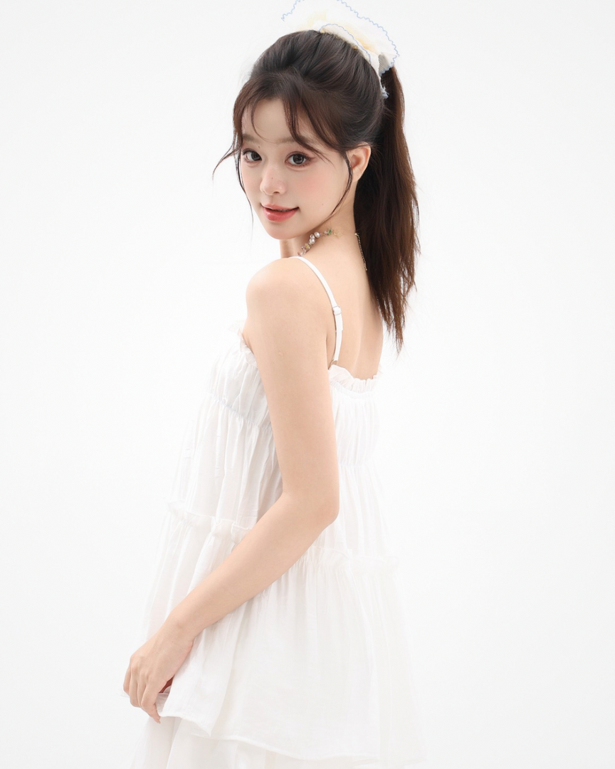 Ruffle Muse Pleated Sleeveless Cami