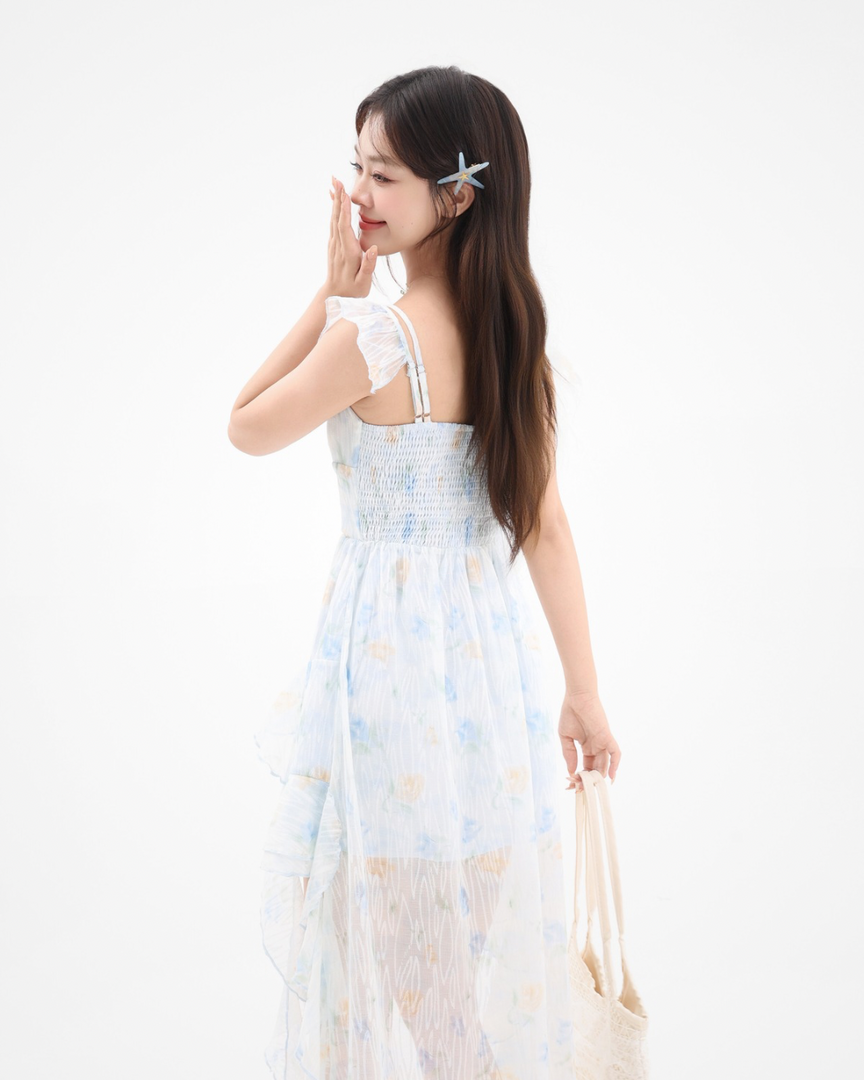 Flora Cascade High-Low Dress