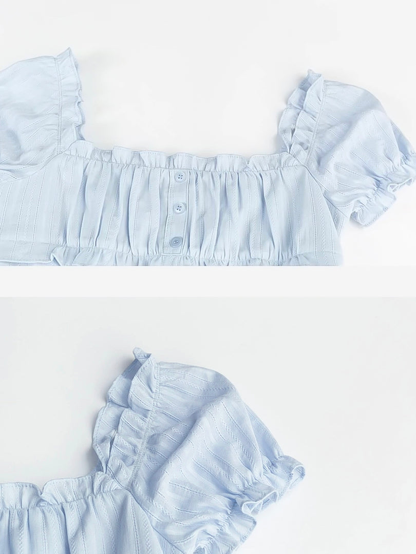 Puff-Sleeve Mini Dress
