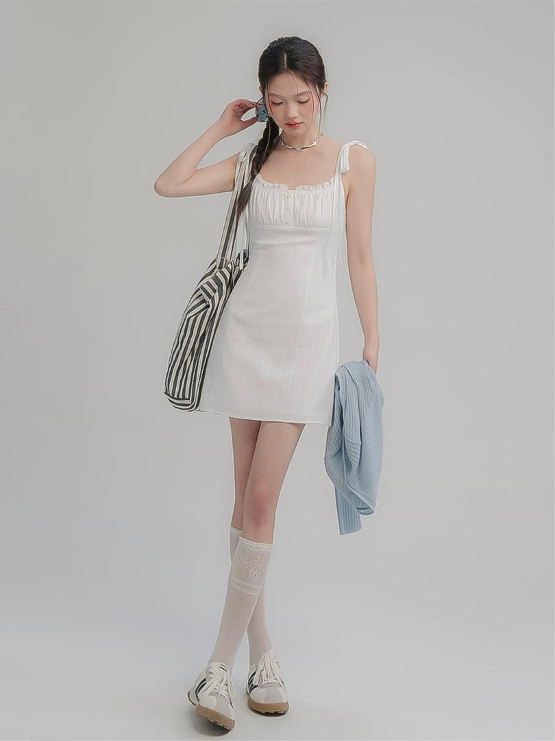 Tie-Shoulder Mini Dress