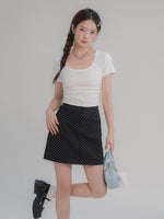 Load image into Gallery viewer, Square Neck Ruched Short Sleeve T-Shirt

